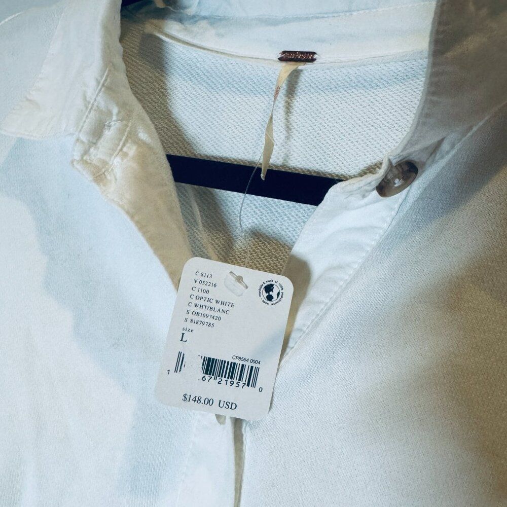 FREE PEOPLE Oversized Tunic Optic White Sweatshirt Shirt Size L NEW WITH TAG - Picture 8 of 13